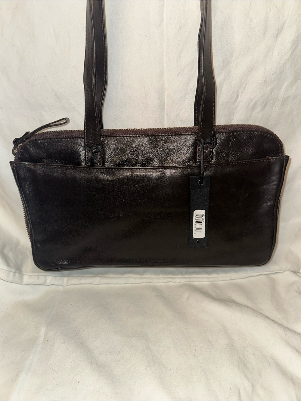 Latico Leathers Dark Brown Leather Baguette Shoulder Bag NWT